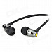 Fashion In-Ear Earphone with Pouch & Ear Buds - Black (3.5mm Jack / 120cm-Cable)