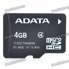 Genuine ADATA Micro SDHC Class 4 TF Card (4GB)