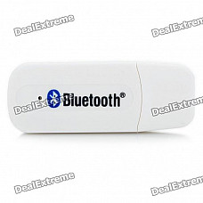 USB Bluetooth V2.0+EDR Adapter with 3.5mm Audio Jack - White