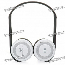 i91 Rechargeable Bluetooth V2.1=EDR MP3 Player Stereo Headset w/ FM / Microphone / TF - White