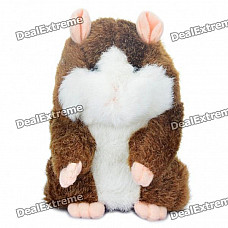 Cute Talking Mimicry Hamster Pet - Brown (3 x AAA)