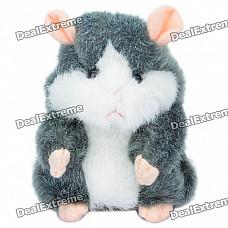 Cute Talking Mimicry Hamster Pet - Grey (3 x AAA)