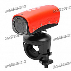 RD32II 5.0MP Waterproof Wide Angle Sports / Car Camcorder w/ 2-LED / Red Laser / HDMI / TF - Red