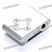 Rechargeable Clip-On Screen Free MP3 Player w/ TF Slot / 3.5mm Jack - Silver