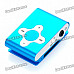 Rechargeable Clip-On Screen Free MP3 Player w/ TF Slot / 3.5mm Jack - Blue