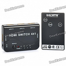 1080P HDMI 1.4 Switch w/ Remote Controller (4-In / 1-Out)