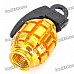 Cool Grenade Shaped Motorcycle/Car Tire Valve Dust Cap Cover - Gold (4-Piece Pack)