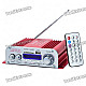 1.8" LED 40W Hi-Fi Stereo Amplifier MP3 Player w/ FM / SD/ USB for Car / Motorcycle - Red + Silver
