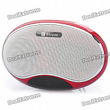 Portable USB Rechargeable Music Speaker Player with FM/TF - Lemon Red