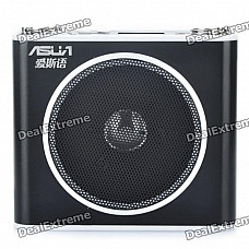 ASUA 1.0" LCD Multi-Function MP3 Player Megaphone Voice Amplifier with FM / TF / Mic Jack (Black)