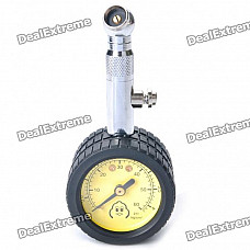 Professional 8mm Tire Pressure Gauge w/ Michelin Pattern - Black + Silver + Yellow