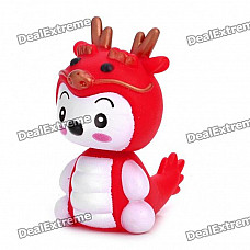 Spring Shaking Head Baby Dragon Feature Display Toy - Red