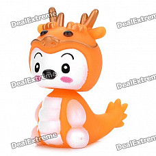 Spring Shaking Head Baby Dragon Feature Display Toy - Orange