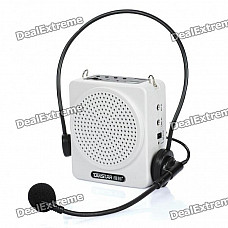 Multi-Function MP3 Music Speaker Megaphone Voice Amplifier with FM / TF - White