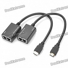 HDMI Extender 1080P HDMI Male to TMDS + DDC Female Network Lan Cable - 30M (2 Piece Pack)