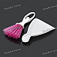 Car Air Outlet Vent Clean Brush + Dustpan Set - White + Deep Pink