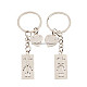 I-LOVE-YOU Smiley Face Stainless Steal Keychain for Couples (2-Piece Set)