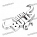 Decorative Bull Head Style Car Sticker - Silver