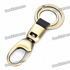 Stylish Zinc Alloy Dual Rings Keychain - Random Color