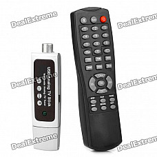 USB 2.0 Global Analog TV Tuner Dongle w/ Remote Controller - Silver (PAL / NTSC / SECAM)