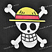 One Piece Luffy Skull Jolly Roger Flag (Black + White + Yellow)