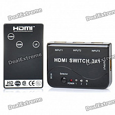 1080P HDMI 1.4 Switch w/ Remote Controller (3-In / 1-Out)