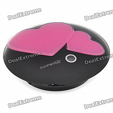 Stylish Heart Pattern MP3 Player Resonance Speaker w/ FM / TF / Remote Control / Projector - Black