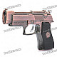 Cool Gun Pistol Style Zinc Alloy Windproof Butane Jet Torch Lighter with Red Laser - Copper