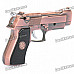 Cool Gun Pistol Style Zinc Alloy Windproof Butane Jet Torch Lighter with Red Laser - Copper