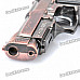 Cool Gun Pistol Style Zinc Alloy Windproof Butane Jet Torch Lighter with Red Laser - Copper