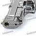 Cool Gun Pistol Style Zinc Alloy Windproof Butane Jet Torch Lighter w/ Red Laser - Dark Silver Grey