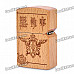 Black Butler Image Double Wooden Carved Anime Oil lighter - Light Brown