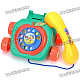 Retro Pay Phone Style Coin Bank Toy with Ringing Effect - Green + Yellow