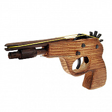 Classical Rubber Band Launcher Wooden Pistol Gun (Toy)