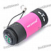 USB Rechargeable 1-LED Flashlight w/ Money Detector / Compass / TF Card Reader - Black + Magenta