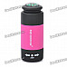 USB Rechargeable 1-LED Flashlight w/ Money Detector / Compass / TF Card Reader - Black + Magenta