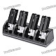 Charger Dock Stand + 4 x 2800mAh Battery Set for Nintendo Wii Remote Controller - Black