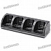 Charger Dock Stand + 4 x 2800mAh Battery Set for Nintendo Wii Remote Controller - Black