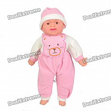 Cute Baby Style Laughter Plush Doll Toy - Coffee + White + Pink