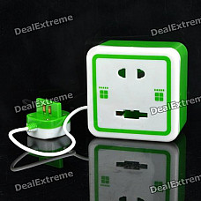 Creative Wall Socket Style Coin Bank with White Light - Green + White (2 x AG13)