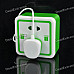 Creative Wall Socket Style Coin Bank with White Light - Green + White (2 x AG13)