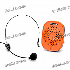 Genuine Lanbo Portable Rechargeable Voice Amplifier Speaker with FM/Mini USB/TF - Black + Orange