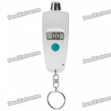 Compact 0.8" LCD Digital Tire Pressure Gauge Keychain - Silver