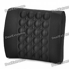 Car Cigarette Powered Electric Massage Lumbar Cushion Pad - Black (DC 12V)