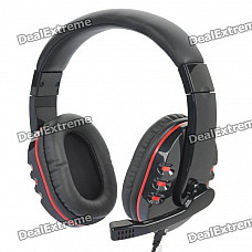 Kanen Stereo Headphone w/ Microphone - Red + Black (3.5mm Jack / 210cm-Length)