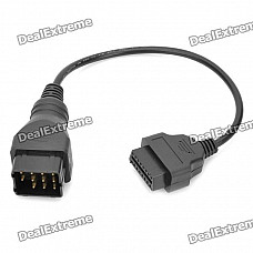 12 Pin Male to 16 Pin Female OBD II / OBD Diagnostic Adapter Cable for Renault (25cm)