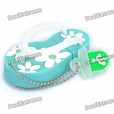 Cute Slippers Style USB Flash Drive with Chain - Blue (16GB)