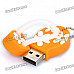 Cute Slippers Style USB Flash Drive with Chain - Orange (4GB)