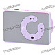 Mirror Rechargeable Clip-On Screen Free MP3 Player w/ TF Slot / 3.5mm Jack - Purple