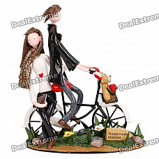 Lovers Riding Bike Style Toy Set - Green + Black + White